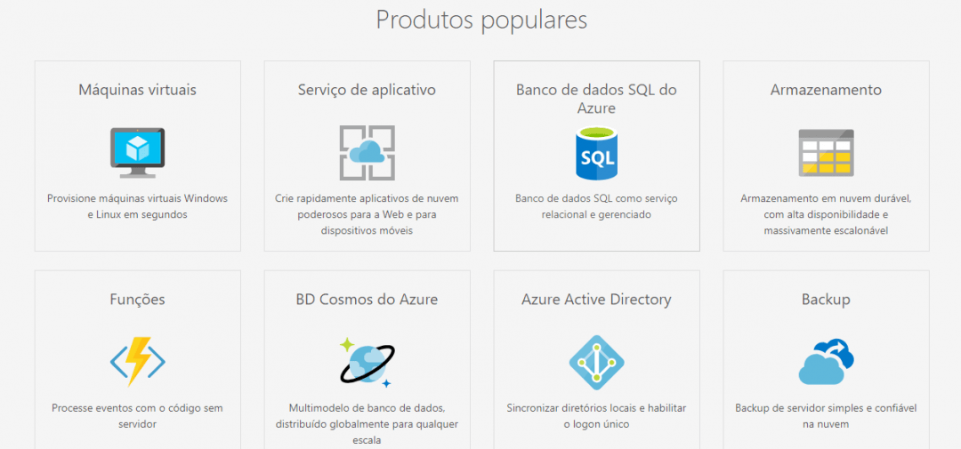 produtos azure - Microsoft AZURE - Soluções na Nuvem Microsoft